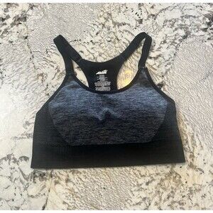 Avia Sports Bra XXL Black Grey with pads razor back keyhole